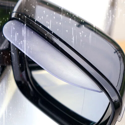 Vista 8 de Pincuttee Visor de lluvia de espejo para cejas, protectores de lluvia para espejo lateral, fundas para automóvil, ajuste único, paquete de 2 Negro