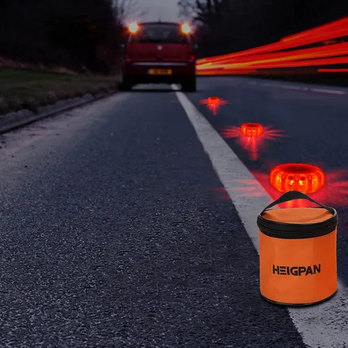 Vista 7 de HEIGPAN GP903 - Faros LED de carretera de seguridad con luces intermitentes de advertencia, base magnética, gancho, bolsa de transporte, 9 modos