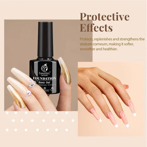 Vista 2 de Beetles - 1 esmalte de gel de 0.5 fl oz (0.5 fl oz) para uñas, 3 unidades de 0.3 onzas líquidas, capa superior de gel, capa base y aceite