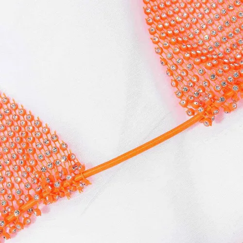 Vista 6 de Gemily Conjunto de bikini de malla con diamantes de imitación para el vientre, cadenas de playa, accesorios de joyería para mujeres y niñas