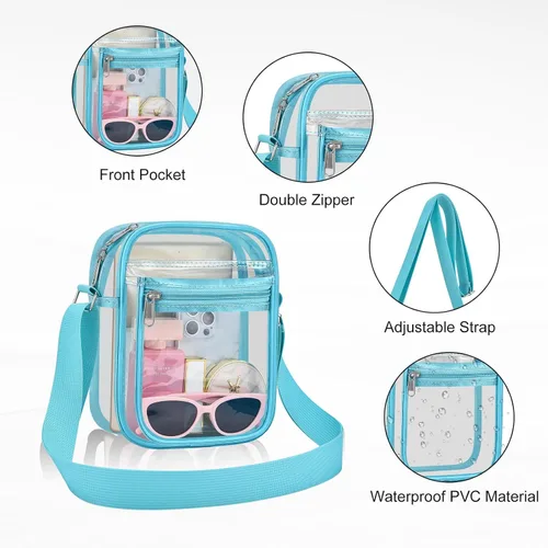 Vista 3 de USPECLARE Clear Bag for Stadium Events Clear Messenger Bag for Men and Women
