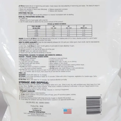 Vista 7 de Doheny's pH Plus Eleva el nivel de pH de tu piscina Fabricado en Estados Unidos Ceniza de soda granular de grado profesional
