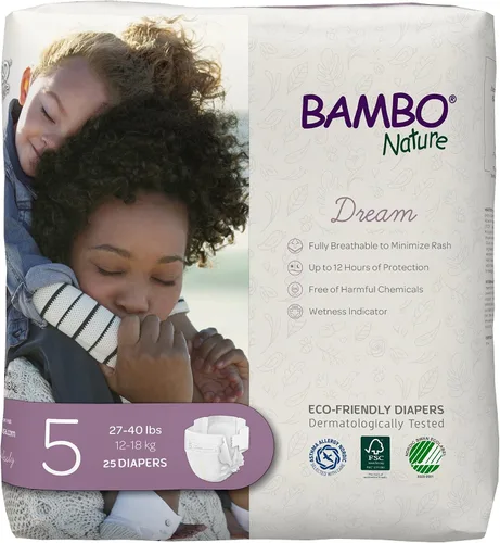 Vista 21 de Bambo Nature Pañales hipoalergénicos Dream Baby, pañales sostenibles con etiqueta ecológica de primera calidad, protección mejorada contra fugas