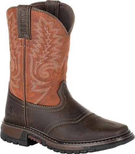 Vista 5 de Rocky Botas Ride FLX Western para niños, Marrón, talla única