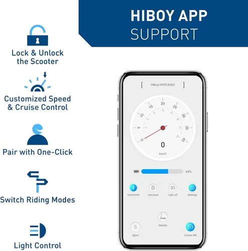 Vista 8 de Hiboy S2 Pro Electric Scooter, 500W Motor, 10" Solid Tires, 25 Miles Range, 19 Mph Folding Commuter Electric Scooter for Adults
