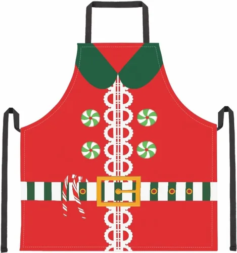 Vista 68 de Dreaweet Delantal de cocina unisex con cuello ajustable de Navidad