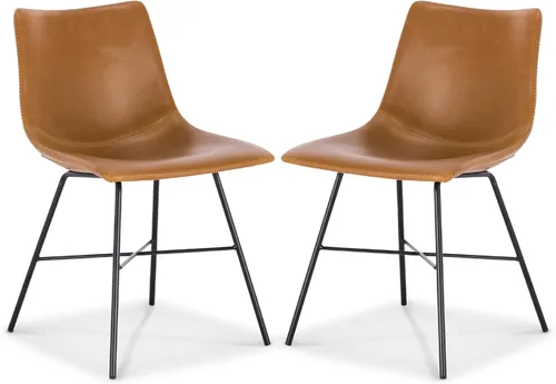 Vista 10 de Poly and Bark Paxton - Juego de 2 sillas de comedor, color marrón