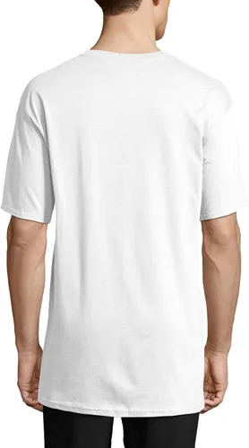 Vista 3 de Hanes Beefy-T Camiseta para hombre, camiseta de algodón pesado, paquete de 1 o 2, tallas grandes y altas disponibles