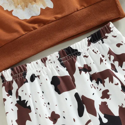 Vista 60 de Kaipiclos Ropa occidental para bebé niña, con lindo estampado con volantes, manga larga, pantalones para otoño e invierno, trajes de vaquera