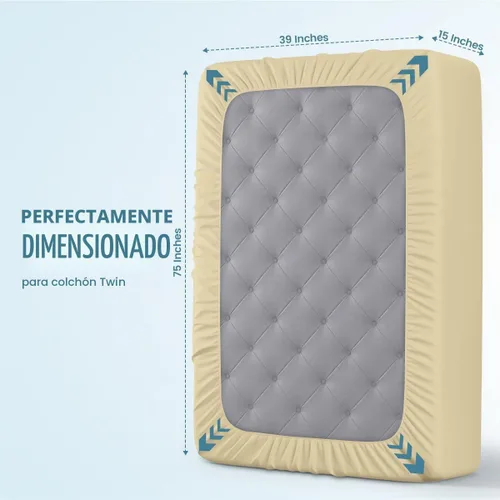 Vista 4 de Utopia Bedding – Protector impermeable de colchón tamaño individual, funda de colchón de terry premium de 200 GSM, transpirable, estilo ajustado