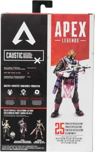 Vista 8 de Electronic Arts Apex Legends - Figura de acción cáustica coleccionable de 6 pulgadas, rara: piel geométrica de anomalías