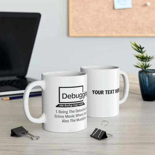 Vista 3 de Taza de café personalizada con cita divertida para programador, codificador informático, programación de computadora, taza de cerámica de 11 onzas