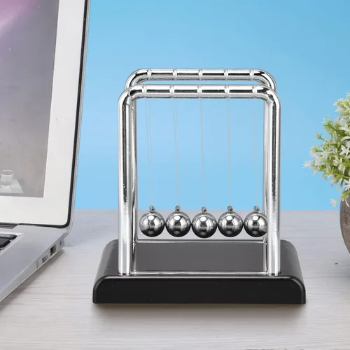 Vista 3 de Pissente Bola de péndulo de equilibrio, bolas de péndulo de metal de equilibrio Newtons, juegos de oficina, decoración de escritorio, accesorios