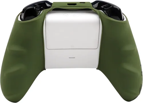 Vista 4 de RALAN Funda protectora de silicona antideslizante compatible con Xbox One SX con 12 empuñaduras de pulgar moradas