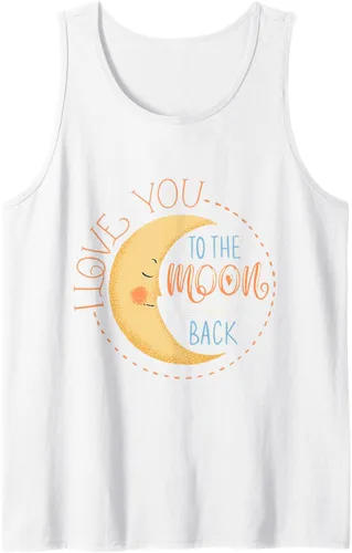 Vista 3 de Camiseta con texto en inglés "I Love You To the Moon And Back Tank Top Negro