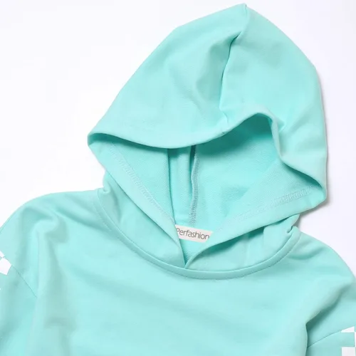 Vista 3 de Sudaderas con capucha para niños, niñas, cuero, a cuadros, manga larga, camiseta corta.