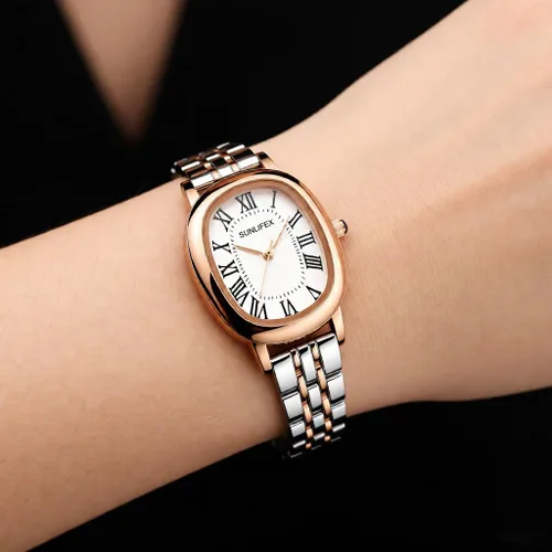 Vista 4 de Watches for Women Vintage Bracelet Roman Dial Square Case Silver Watch Waterproof