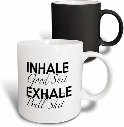 Vista 8 de 3dRose Tory Anne Collections Quotes - INHALE GOOD SHIT EXHALE BULL SHIT - Tazas (mug_222139_4)