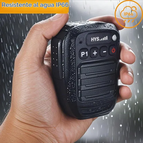 Vista 3 de HYS Micrófono Bluetooth para la aplicación Zello, micrófono inalámbrico con PTT - IP66 impermeable, carga tipo C, batería de 1000 mAh, tiempo