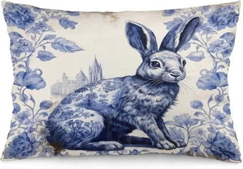 Vista 9 de Funda de almohada rústica de 12 x 20 pulgadas, diseño de cabaña en el bosque, súper suave, funda de cojín impresa de doble cara, funda de almohada