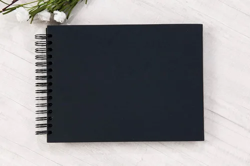 Vista 2 de potricher 12.2 x 8.5 Pulgadas Gran Álbum de Fotos de Bricolaje con Tapa Dura de 80 Páginas de Papel Kraft Grueso, Álbum de Recortes para Boda, Negro
