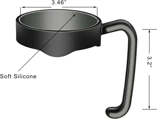 Vista 4 de Tumbler, Manija colorida para vaso térmico de 20 oz., Negro