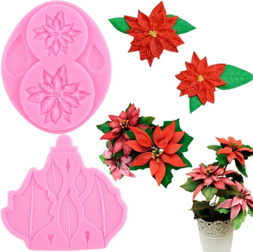 Vista 12 de ZiXiang Molde de silicona para pastel de árbol de Navidad, fiesta de cumpleaños, bricolaje, decoración de pasteles, decoración de cupcakes, arcilla