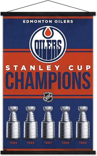 Vista 7 de Trends International NHL Edmonton Oilers - Póster de pared con marco magnético Champions 23