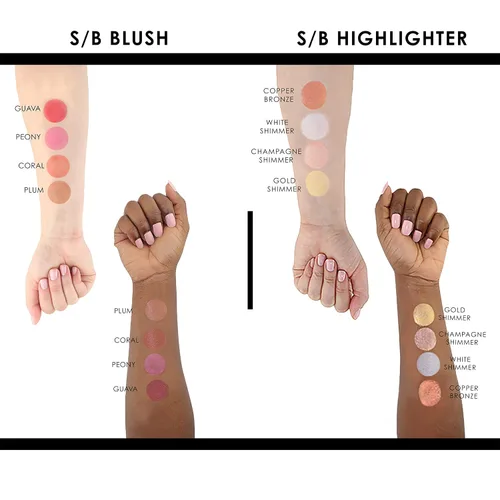 Vista 3 de TEMPTU S/B Airbrush Blush & Highlighter Starter Set: Maquillaje de larga duración, fórmula para construir rocío ilumina la tez, todo tipo de piel, 8