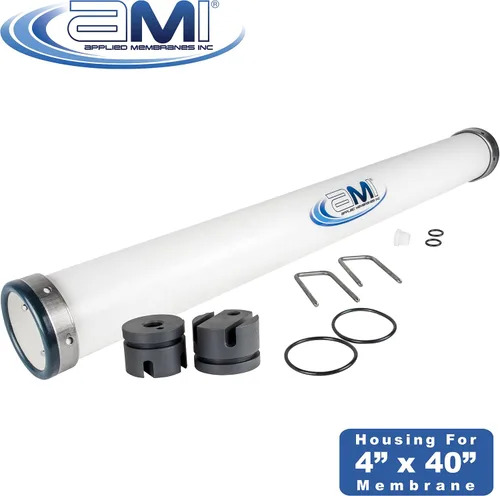 Vista 2 de APPLIED MEMBRANES, INC. Carcasa de membrana RO 4x40 Recipiente de presión RO de PVC para elemento de membrana RO, UF, NF, MF de 4 "x 40