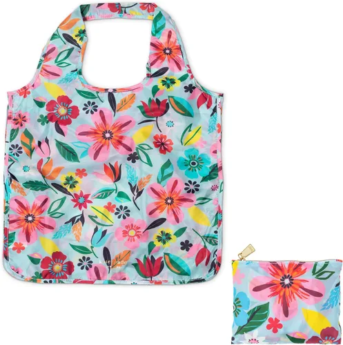 Vista 8 de Kate Spade New York Bolsas reutilizables para productos, bolsa de compras con bolsillo de almacenamiento con cremallera, bolsa de comestibles