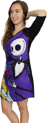 Vista 2 de Disney Nightmare Before Christmas - Pijama de manga 34 para mujer, Morado