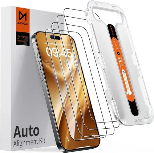 Vista 12 de DIMONCOAT - Paquete de 4 protectores de pantalla de privacidad para iPhone 14 Pro de 6.1 pulgadas 13FT Drop Tested, Auto Alignment Kit, 10X