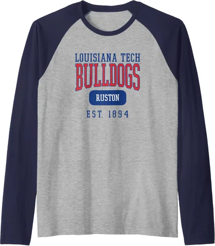 Vista 11 de Louisiana Tech Bulldogs Founded Date Raglan Baseball Tee, Negro