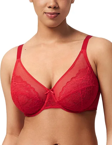 Vista 17 de HSIA Sujetadores minimizadores para mujer Enchante Lace Underwire Bra para Beige almendra