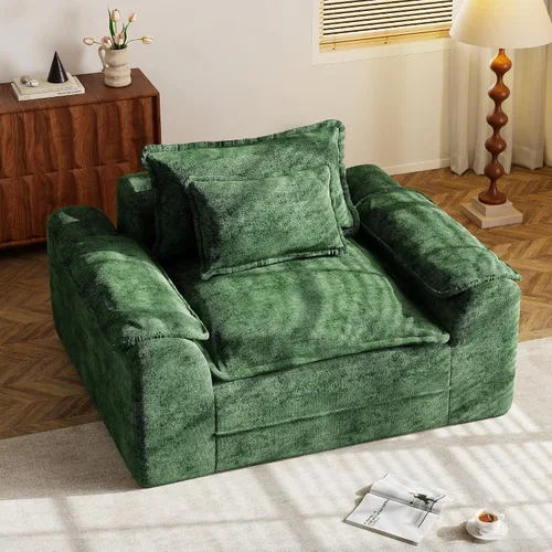 Vista 19 de Hobestluk Cloud - Sofá individual de espuma viscoelástica con asiento profundo, sofá en forma de L con funda extraíble, sofá grande para sala