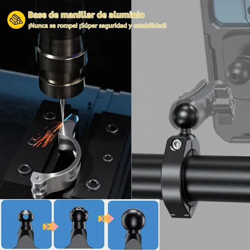 Vista 6 de iMESTOU Soporte de teléfono impermeable para ATV con diseño antirrobo y rotación de 360°, base de bola de 1 pulgada, se adapta a ATV UTV de 1.5