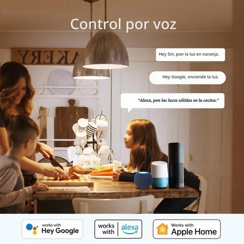 Vista 4 de ANWIO Bombillas inteligentes A19 Matter, 8.5 W (reemplazo de 60 W), base