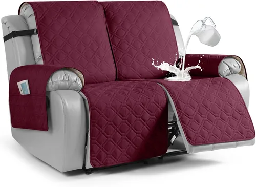 Vista 21 de VANSOFY Funda impermeable para sofá reclinable, lavable, funda para sofá reclinable de 1 pieza, protector de muebles con correas elásticas, bolsillo