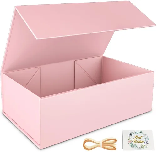 Vista 27 de RYDDOY Caja de Regalo Negra, 9.5x6x3'' Cajas de Regalo para Regalos con Tapas Cierre Magnético Rectangular Plegable para Caja de Propuesta