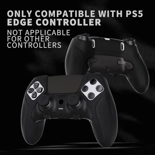 Vista 2 de PlayVital Ninja Edition - Funda de silicona antideslizante para controlador inalámbrico PS5 Edge, protector ergonómico, funda de goma suave