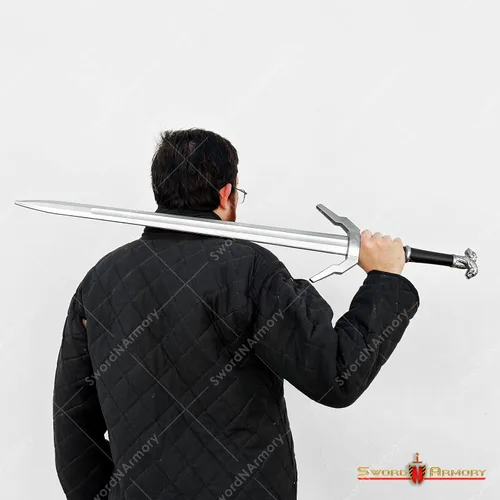 Vista 5 de Espada larga de plata de acero de fantasía de alta densidad de espuma de regalo de disfraz de cosplay