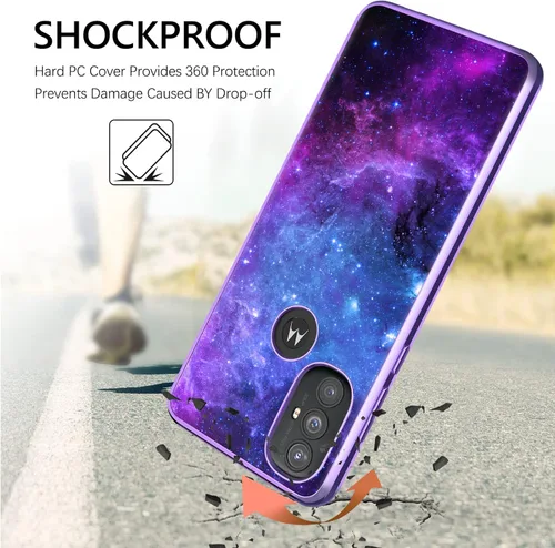 Vista 4 de GUAGUA Funda compatible con Motorola Moto G Power 2022 de 6.5 pulgadas, que brilla en la oscuridad, nebulosa espacial, delgada, antiarañazos