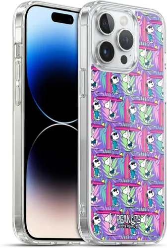 Vista 157 de Head Case Designs Funda de gel suave con licencia oficial de Peanuts Tropical Surf Snoopy Aloha Disco compatible con Apple iPhone 13 Mini Surf