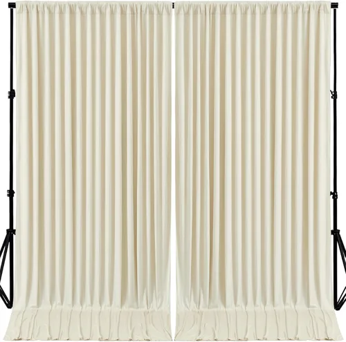 Vista 22 de Paneles de cortinas de fondo negras de 10 pies x 10 pies para fiestas, fiestas de cumpleaños, sin arrugas, cortinas de telón de fondo de tela