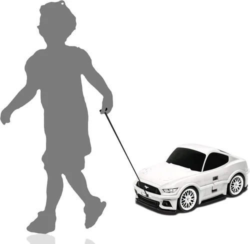 Vista 3 de Ridaz Ford Mustang GT - Equipaje de mano para niños (color blanco)