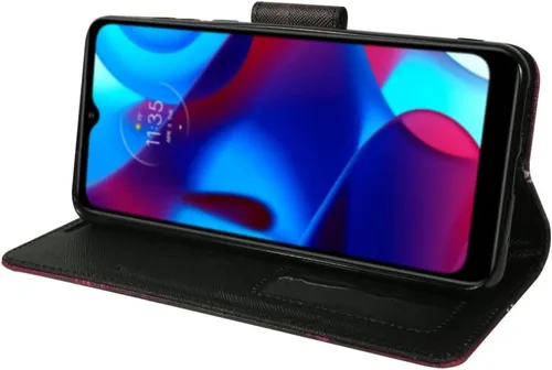 Vista 6 de Zase TCL 40 XE 5G (Verizon) - Funda protectora para teléfono, bonita mujer, de piel sintética de alta calidad, con función atril, soporte