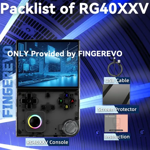 Vista 6 de FINGEREVO RG40XXV Consola de juegos portátil 4.0 en 640 * 480 IPS OCA pantalla 3200mAh 64Bit System RG 40XXV negro transparente