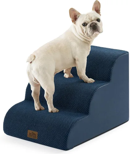 Vista 34 de COZY KISS Escaleras para perros pequeños de 11.8 pulgadas de alto, escalón curvado para cachorros, gatos mayores, rampa mediana para mascotas
