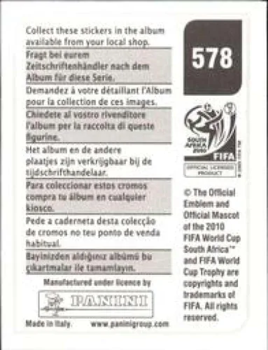 Vista 2 de Calcomanías de la Copa Mundial de la FIFA de Panini 2010 #578 David Silva España - Adhesivo oficial de álbum de fútbol (2 pulgadas x 1.5 pulgadas)
